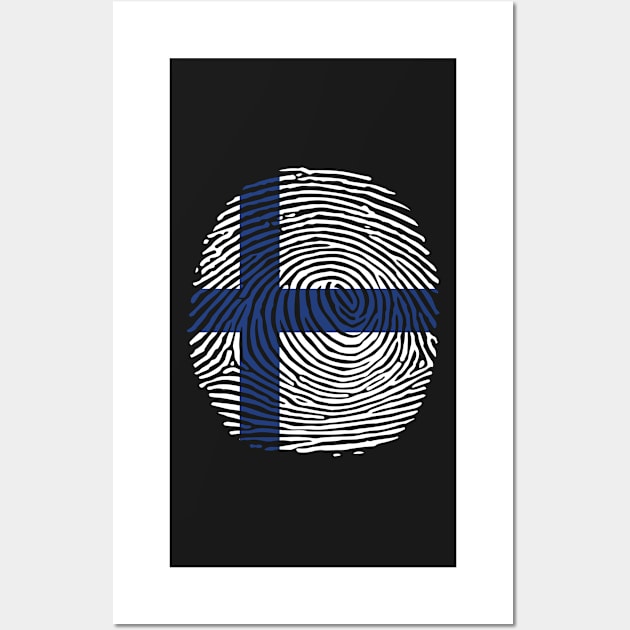 Finland flag fingerprint Wall Art by HawaiPlus